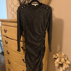Veronica Beard Elegant Black and Silver Dress
